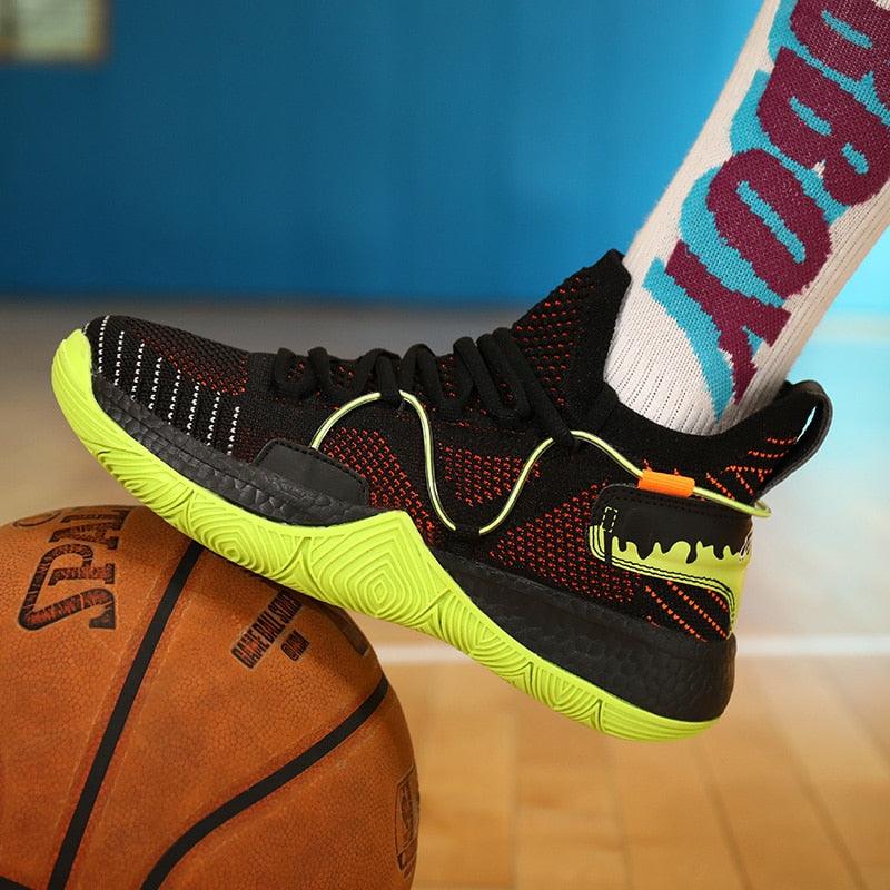 Chaussures de basket-ball respirantes pour hommes, amortissantes, montantes, pour le sport, l'entraînement en extérieur, bottes de cheville légères professionnelles antidérapantes pour la course à pied et la marche