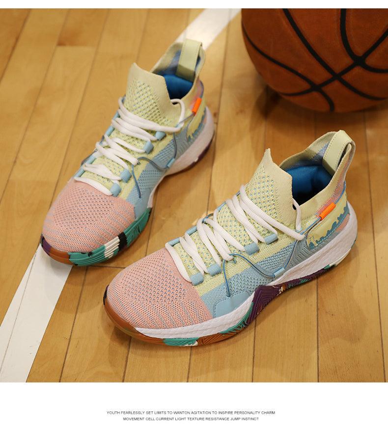 Chaussures de basket-ball respirantes pour hommes, amortissantes, montantes, pour le sport, l'entraînement en extérieur, bottes de cheville légères professionnelles antidérapantes pour la course à pied et la marche
