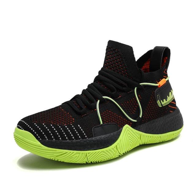 Chaussures de basket-ball respirantes pour hommes, amortissantes, montantes, pour le sport, l'entraînement en extérieur, bottes de cheville légères professionnelles antidérapantes pour la course à pied et la marche