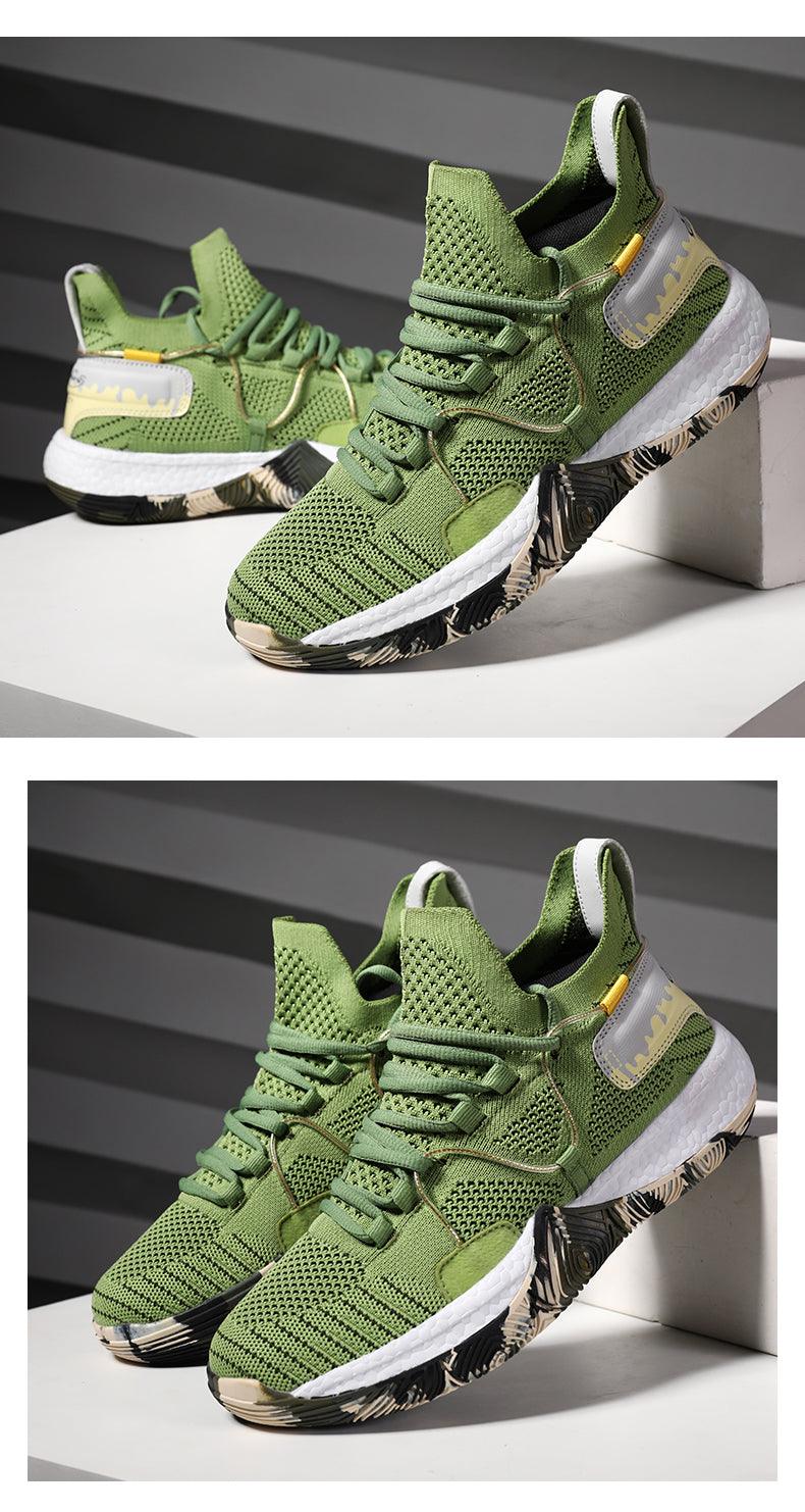 Chaussures de basket-ball respirantes pour hommes, amortissantes, montantes, pour le sport, l'entraînement en extérieur, bottes de cheville légères professionnelles antidérapantes pour la course à pied et la marche