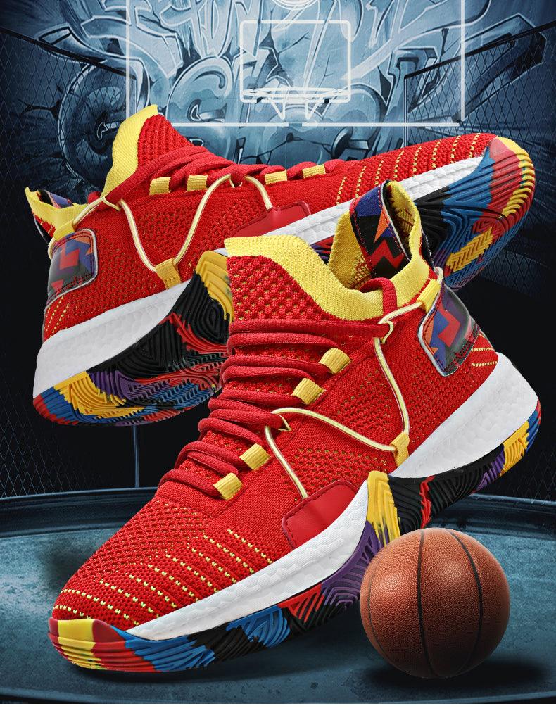Chaussures de basket-ball respirantes pour hommes, amortissantes, montantes, pour le sport, l'entraînement en extérieur, bottes de cheville légères professionnelles antidérapantes pour la course à pied et la marche