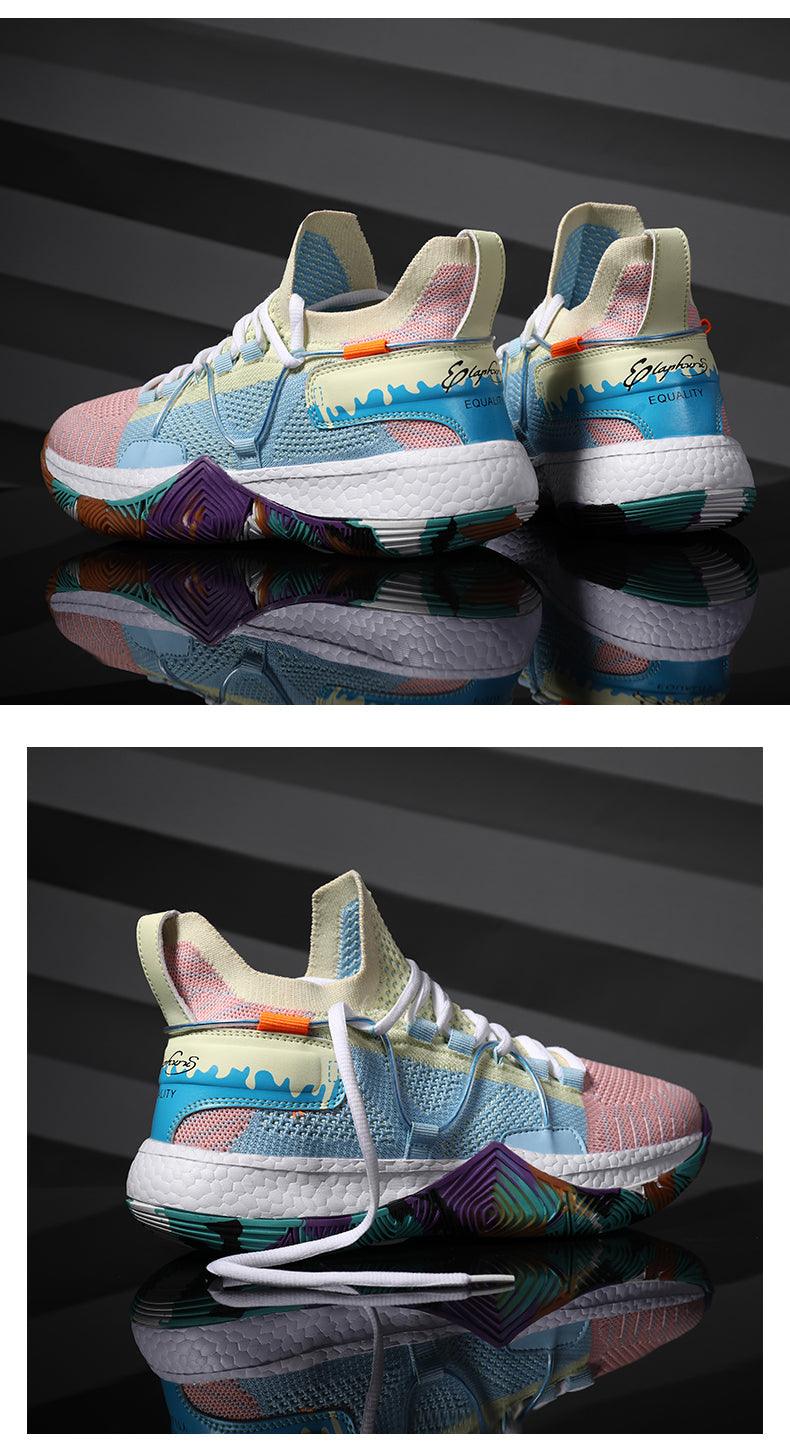 Chaussures de basket-ball respirantes pour hommes, amortissantes, montantes, pour le sport, l'entraînement en extérieur, bottes de cheville légères professionnelles antidérapantes pour la course à pied et la marche