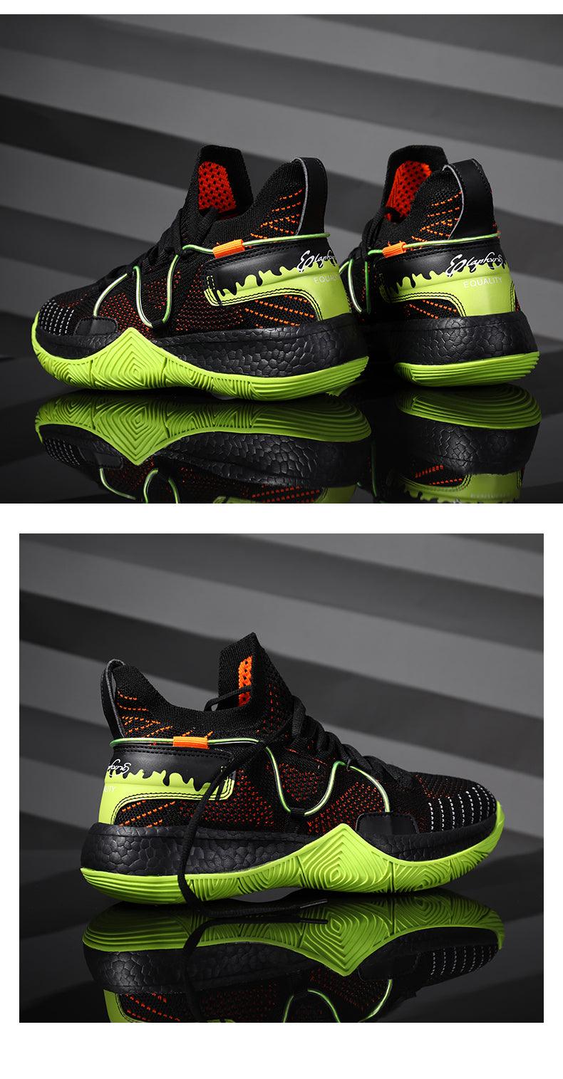 Chaussures de basket-ball respirantes pour hommes, amortissantes, montantes, pour le sport, l'entraînement en extérieur, bottes de cheville légères professionnelles antidérapantes pour la course à pied et la marche