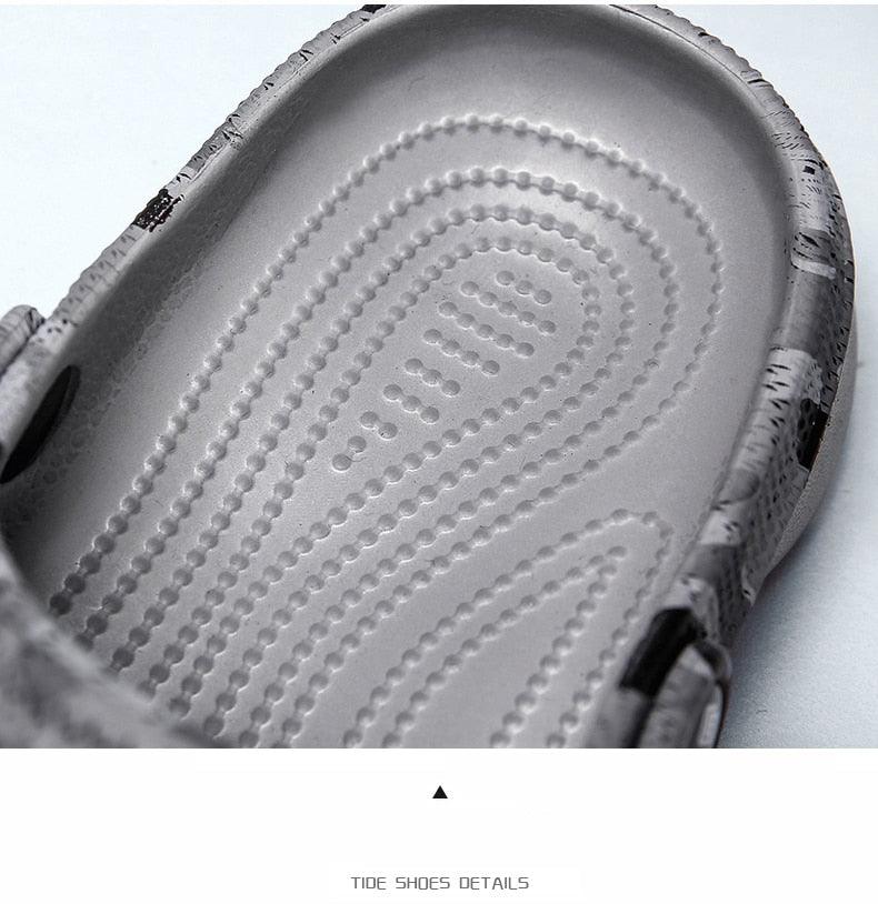 Sabots de jardin pour hommes, sandales décontractées d'été, sabots souples à mémoire de forme, chaussures d'hôpital, sandales d'eau de plage à enfiler pour hommes, chaussures d'eau antidérapantes, sabots de marche pour hommes camouflage de jardin d'été