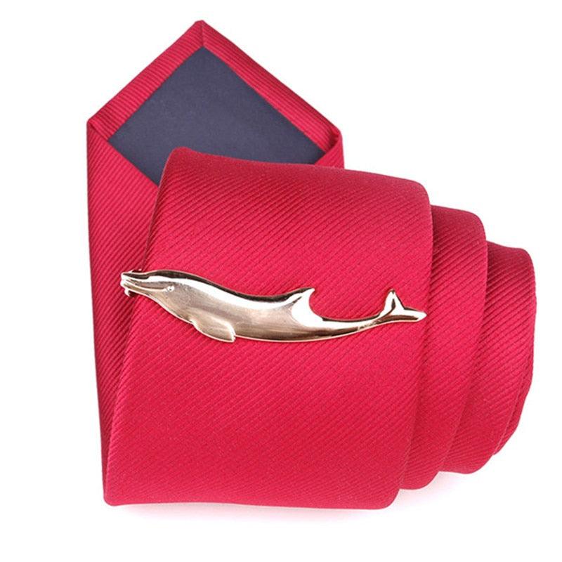 Pinces à cravate élégantes pour hommes, pince à cravate, pince à cravate, bijoux de fête de mariage, cadeau pour hommes, pince à cravate en forme de dauphin ou d'avion, bijoux de fête de mariage