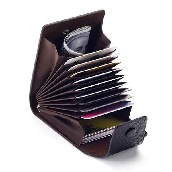 Portefeuille Homme en Similicuir avec 10 Emplacements Cartes et Porte-Monnaie