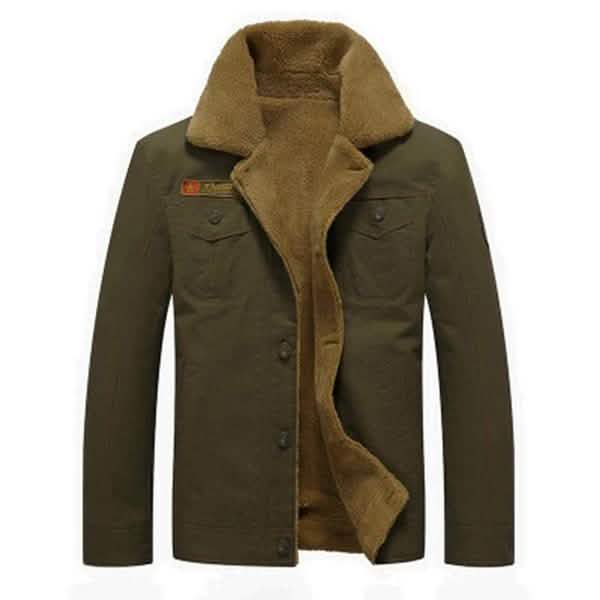Veste tactique militaire pour homme avec col en fourrure