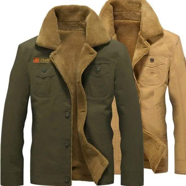 Veste tactique militaire pour homme avec col en fourrure