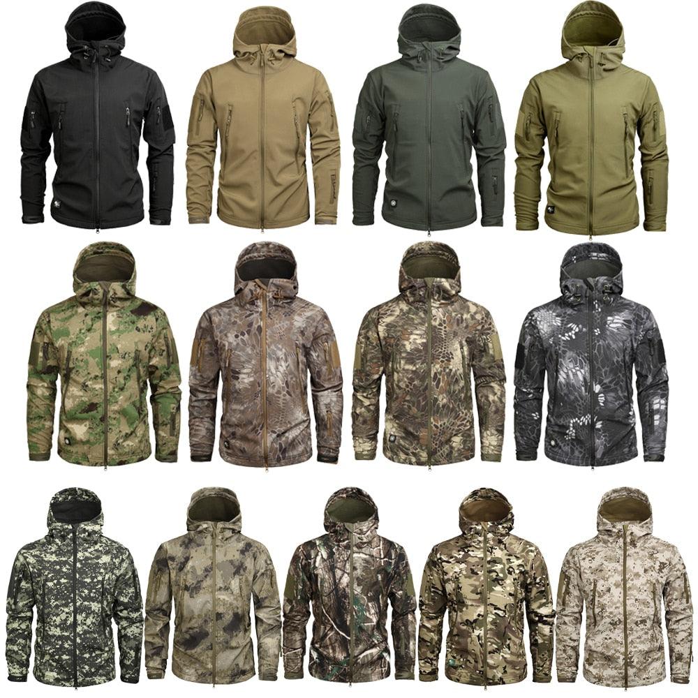 Veste Camouflage Homme Verte Automne Blouson Léger Imperméable Vêtement Tactique Coupe-Vent Camouflage Homme Veste de Neige d'extérieur Respirante