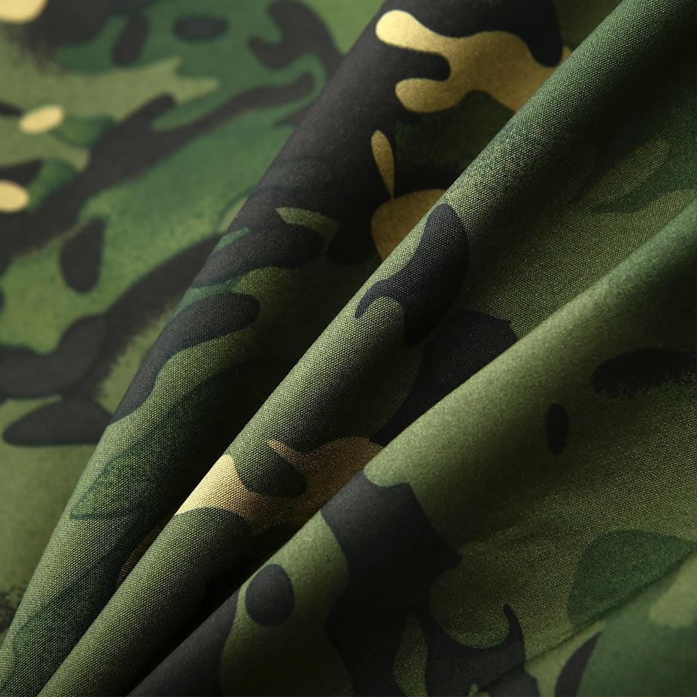 Veste Camouflage Homme Verte Automne Blouson Léger Imperméable Vêtement Tactique Coupe-Vent Camouflage Homme Veste de Neige d'extérieur Respirante