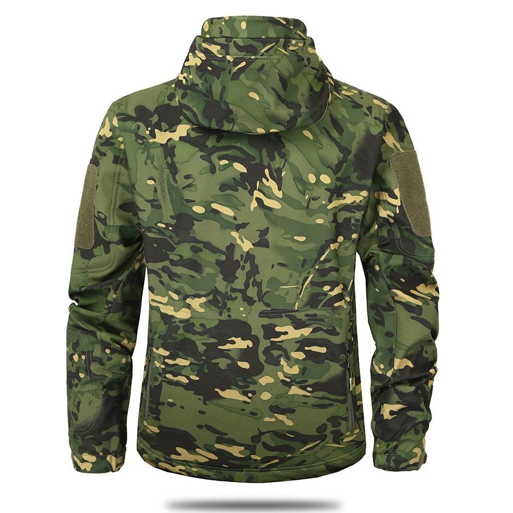 Veste Camouflage Homme Verte Automne Blouson Léger Imperméable Vêtement Tactique Coupe-Vent Camouflage Homme Veste de Neige d'extérieur Respirante
