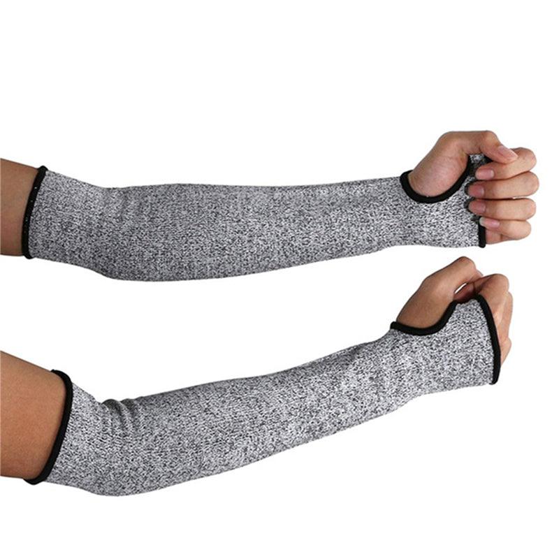 Manches de bras grises pour hommes, manches de protection résistantes sans doigts, manches de bras pour hommes et femmes, protection UV, manches de bras rafraîchissantes, protège-bras avec trou pour le pouce