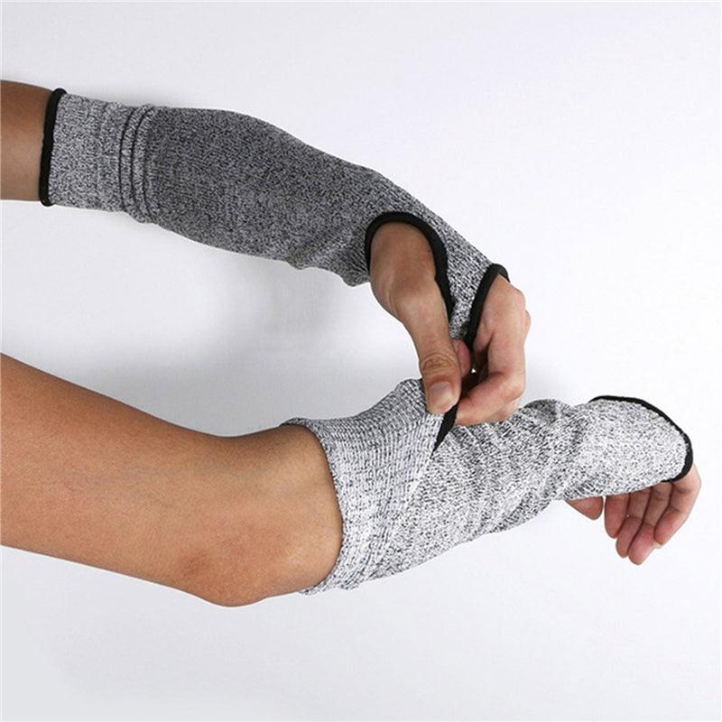 Manches de bras grises pour hommes, manches de protection résistantes sans doigts, manches de bras pour hommes et femmes, protection UV, manches de bras rafraîchissantes, protège-bras avec trou pour le pouce