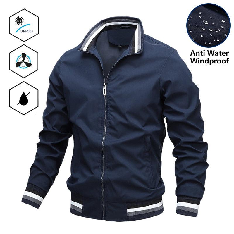 Blouson léger homme, nouvelle veste décontractée coupe-vent, vestes coupe-vent pour homme, printemps, automne, décontracté, extérieur, imperméable, élégant, bleu, slim