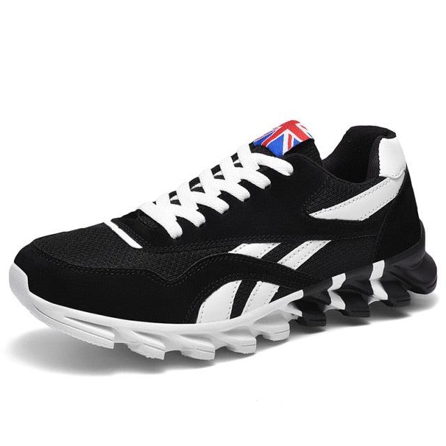 Baskets de course pour hommes - Noir, printemps - Baskets de sport athlétiques modernes légères et respirantes de haute qualité pour l'entraînement, la marche et le sport en plein air