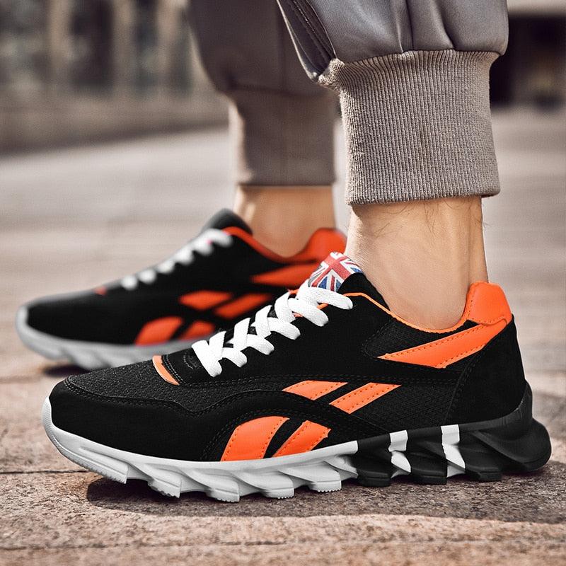 Baskets de course pour hommes - Noir, printemps - Baskets de sport athlétiques modernes légères et respirantes de haute qualité pour l'entraînement, la marche et le sport en plein air