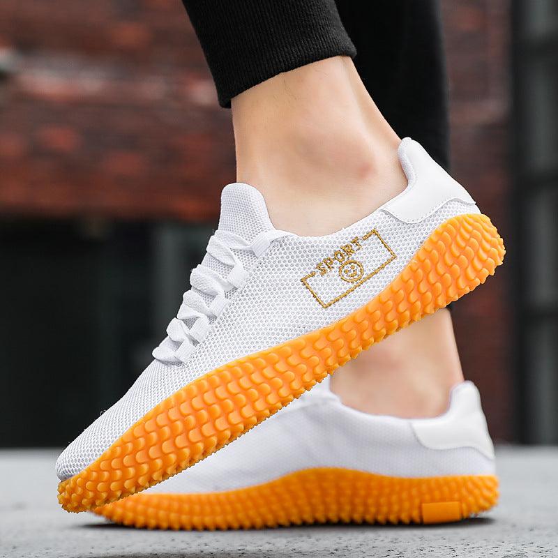 Baskets noires pour hommes Chaussures respirantes en maille Chaussures de sport noires à la mode Chaussures de marche plates et décontractées Chaussures décontractées respirantes Baskets montantes décontractées à lacets pour hommes à la mode
