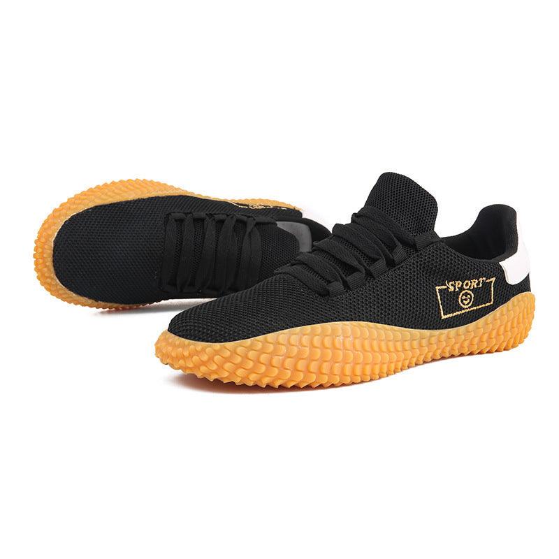 Baskets noires pour hommes Chaussures respirantes en maille Chaussures de sport noires à la mode Chaussures de marche plates et décontractées Chaussures décontractées respirantes Baskets montantes décontractées à lacets pour hommes à la mode