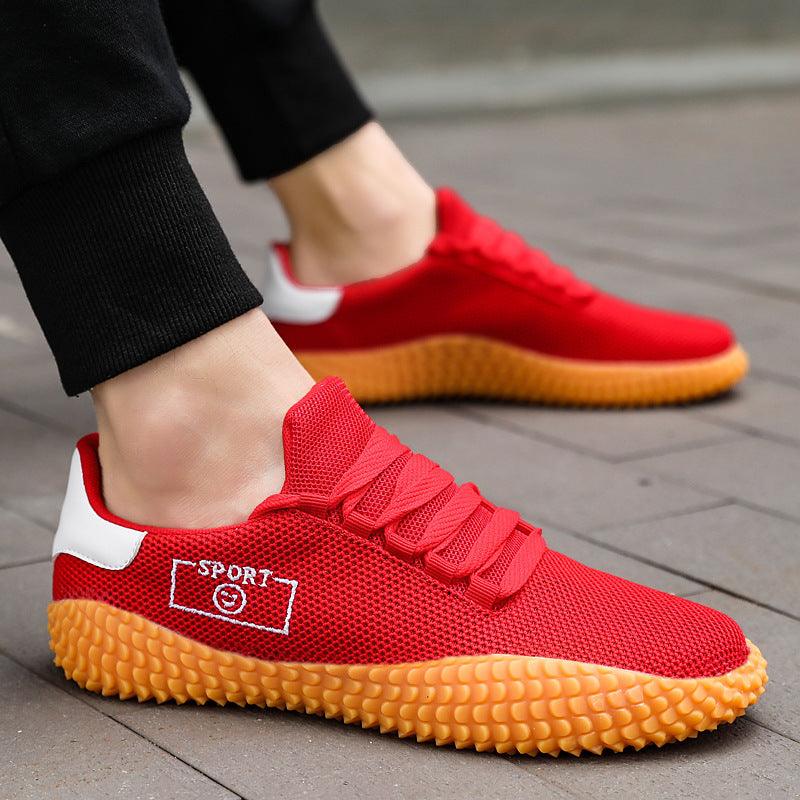 Baskets noires pour hommes Chaussures respirantes en maille Chaussures de sport noires à la mode Chaussures de marche plates et décontractées Chaussures décontractées respirantes Baskets montantes décontractées à lacets pour hommes à la mode