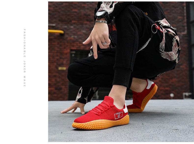 Baskets noires pour hommes Chaussures respirantes en maille Chaussures de sport noires à la mode Chaussures de marche plates et décontractées Chaussures décontractées respirantes Baskets montantes décontractées à lacets pour hommes à la mode