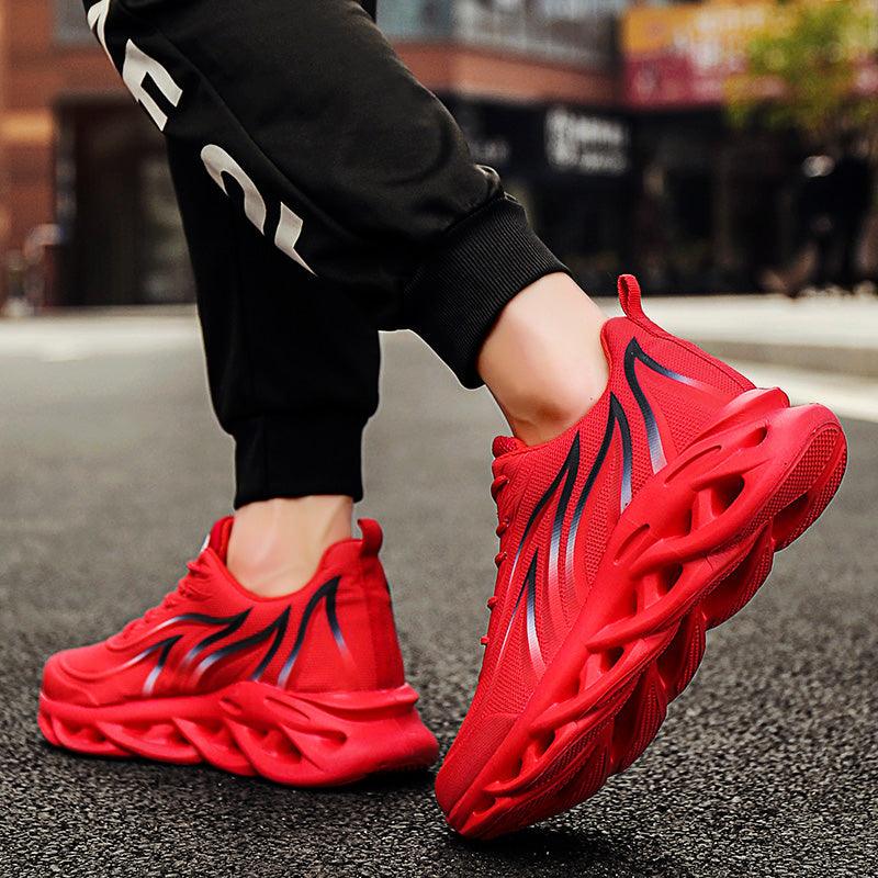 Baskets décontractées homme, imprimé flammes, chaussures de course en maille, semelle torsadée légère pour l'extérieur, respirantes, chaussures de sport tennis pour entraînement, marche, sport en extérieur, gym, baskets tendance.