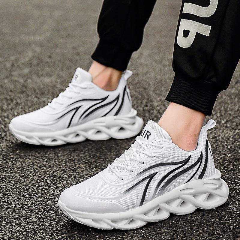 Baskets décontractées homme, imprimé flammes, chaussures de course en maille, semelle torsadée légère pour l'extérieur, respirantes, chaussures de sport tennis pour entraînement, marche, sport en extérieur, gym, baskets tendance.