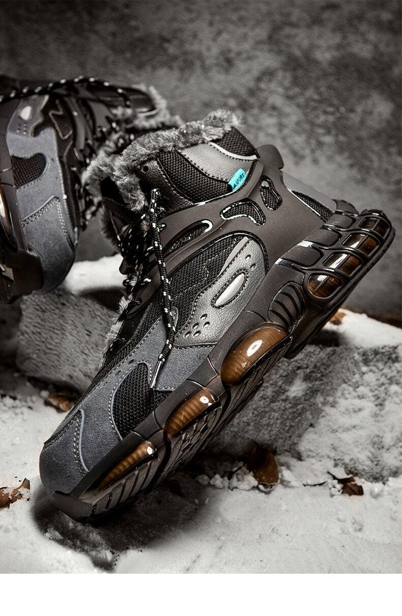 Baskets décontractées homme velours nouvelles chaussures de sport chaudes et confortables résistantes au froid d'hiver bottes de neige d'hiver chaussures de randonnée d'extérieur bottes chaudes doublées de fourrure