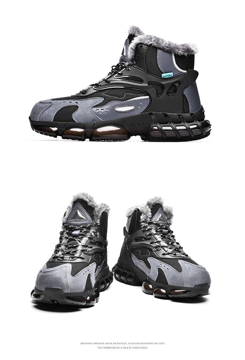 Baskets décontractées homme velours nouvelles chaussures de sport chaudes et confortables résistantes au froid d'hiver bottes de neige d'hiver chaussures de randonnée d'extérieur bottes chaudes doublées de fourrure