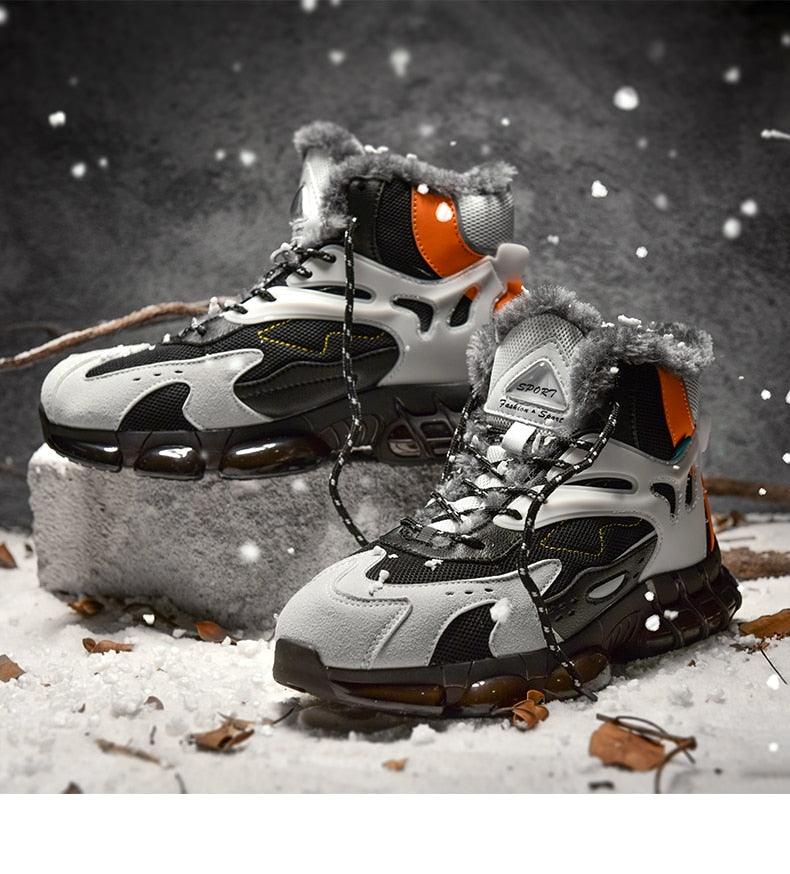 Baskets décontractées homme velours nouvelles chaussures de sport chaudes et confortables résistantes au froid d'hiver bottes de neige d'hiver chaussures de randonnée d'extérieur bottes chaudes doublées de fourrure