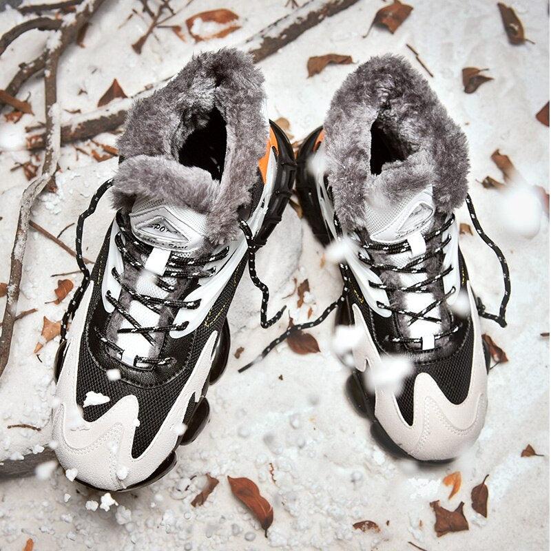 Baskets décontractées homme velours nouvelles chaussures de sport chaudes et confortables résistantes au froid d'hiver bottes de neige d'hiver chaussures de randonnée d'extérieur bottes chaudes doublées de fourrure