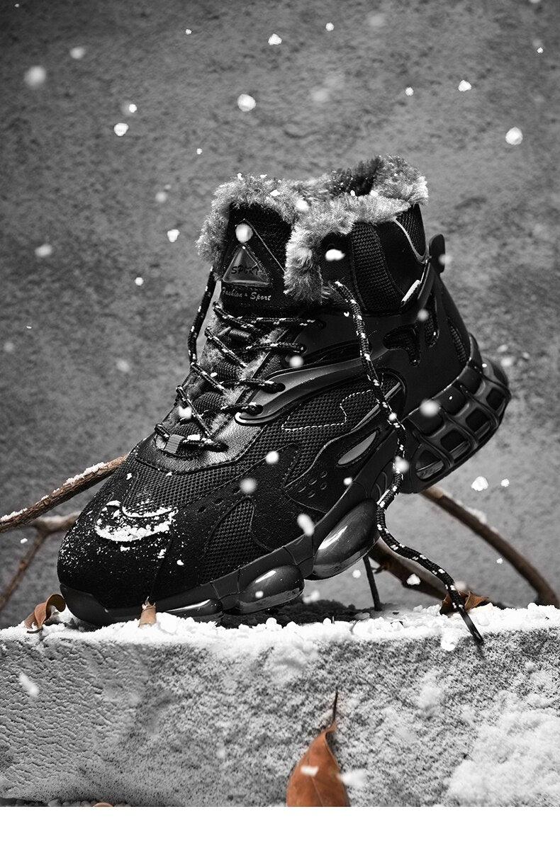 Baskets décontractées homme velours nouvelles chaussures de sport chaudes et confortables résistantes au froid d'hiver bottes de neige d'hiver chaussures de randonnée d'extérieur bottes chaudes doublées de fourrure