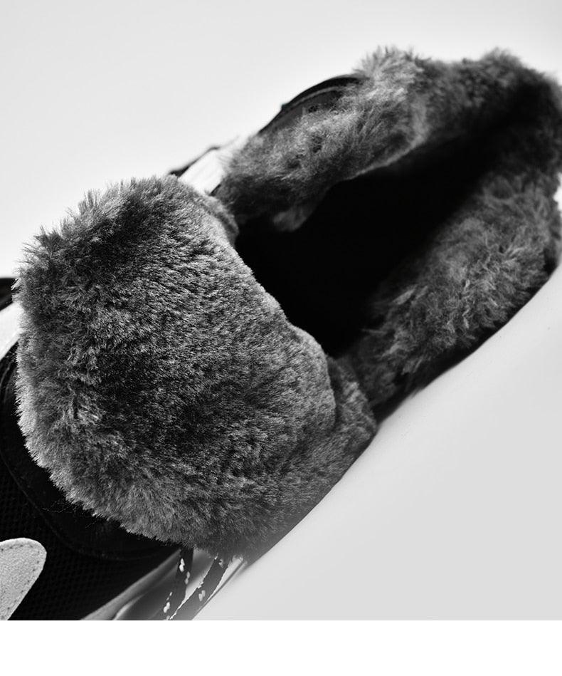 Baskets décontractées homme velours nouvelles chaussures de sport chaudes et confortables résistantes au froid d'hiver bottes de neige d'hiver chaussures de randonnée d'extérieur bottes chaudes doublées de fourrure