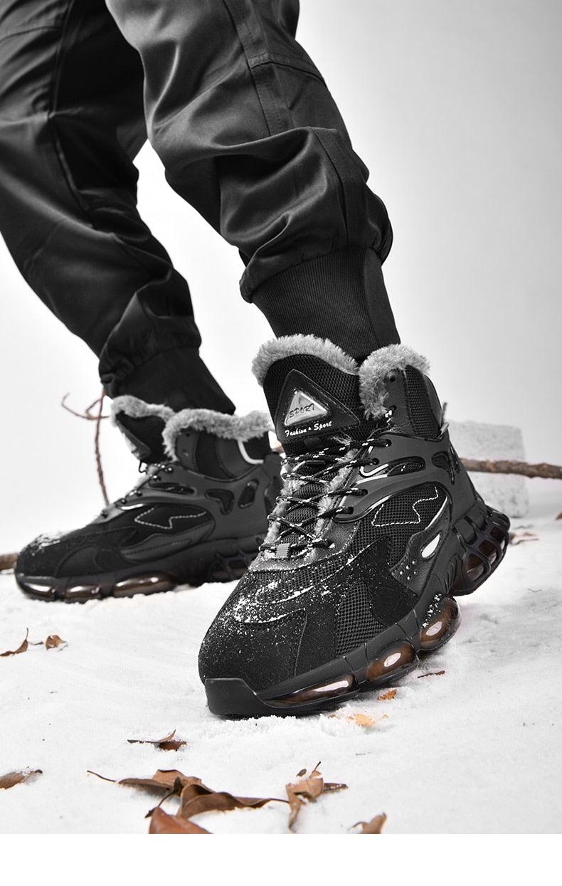 Baskets décontractées homme velours nouvelles chaussures de sport chaudes et confortables résistantes au froid d'hiver bottes de neige d'hiver chaussures de randonnée d'extérieur bottes chaudes doublées de fourrure
