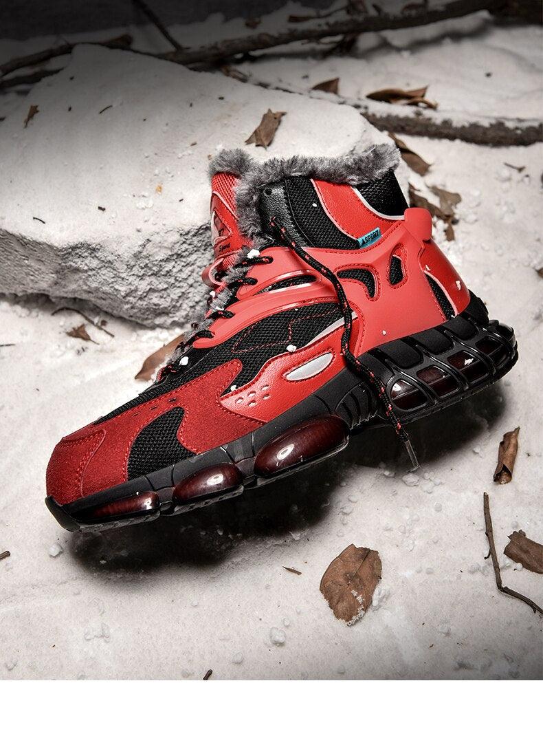 Baskets décontractées homme velours nouvelles chaussures de sport chaudes et confortables résistantes au froid d'hiver bottes de neige d'hiver chaussures de randonnée d'extérieur bottes chaudes doublées de fourrure
