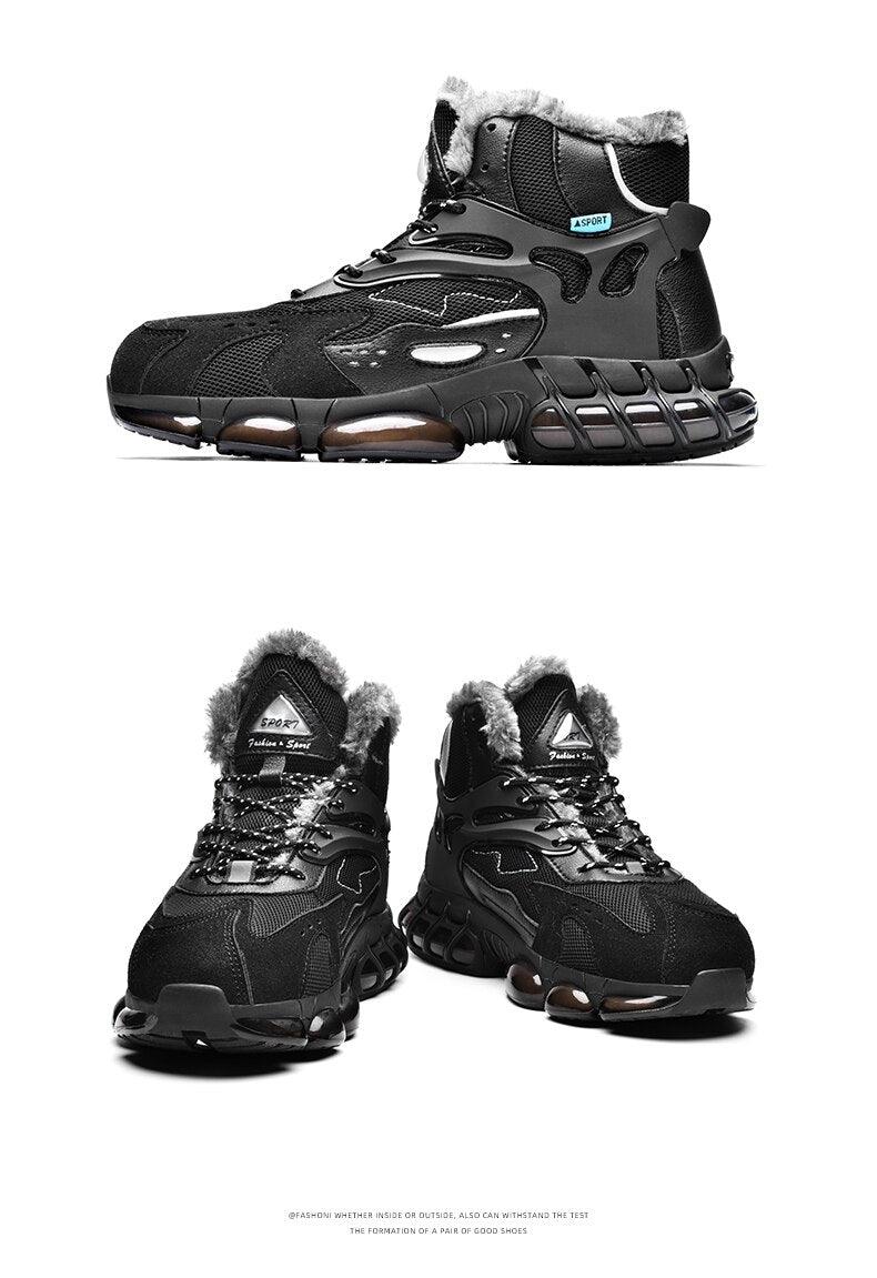 Baskets décontractées homme velours nouvelles chaussures de sport chaudes et confortables résistantes au froid d'hiver bottes de neige d'hiver chaussures de randonnée d'extérieur bottes chaudes doublées de fourrure