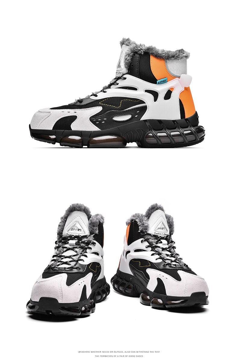 Baskets décontractées homme velours nouvelles chaussures de sport chaudes et confortables résistantes au froid d'hiver bottes de neige d'hiver chaussures de randonnée d'extérieur bottes chaudes doublées de fourrure