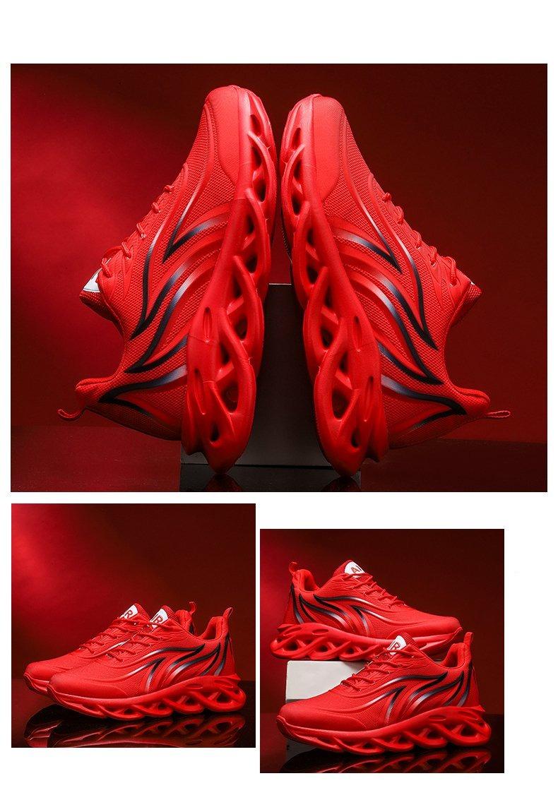 Baskets pour hommes imprimé flammes Chaussures de sport en toile tissée, confortables pour la course en extérieur, chaussures de sport décontractées, baskets de sport de haute qualité au design sportif