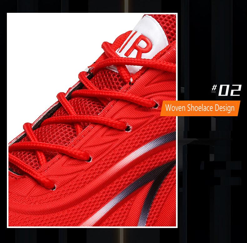 Baskets pour hommes imprimé flammes Chaussures de sport en toile tissée, confortables pour la course en extérieur, chaussures de sport décontractées, baskets de sport de haute qualité au design sportif