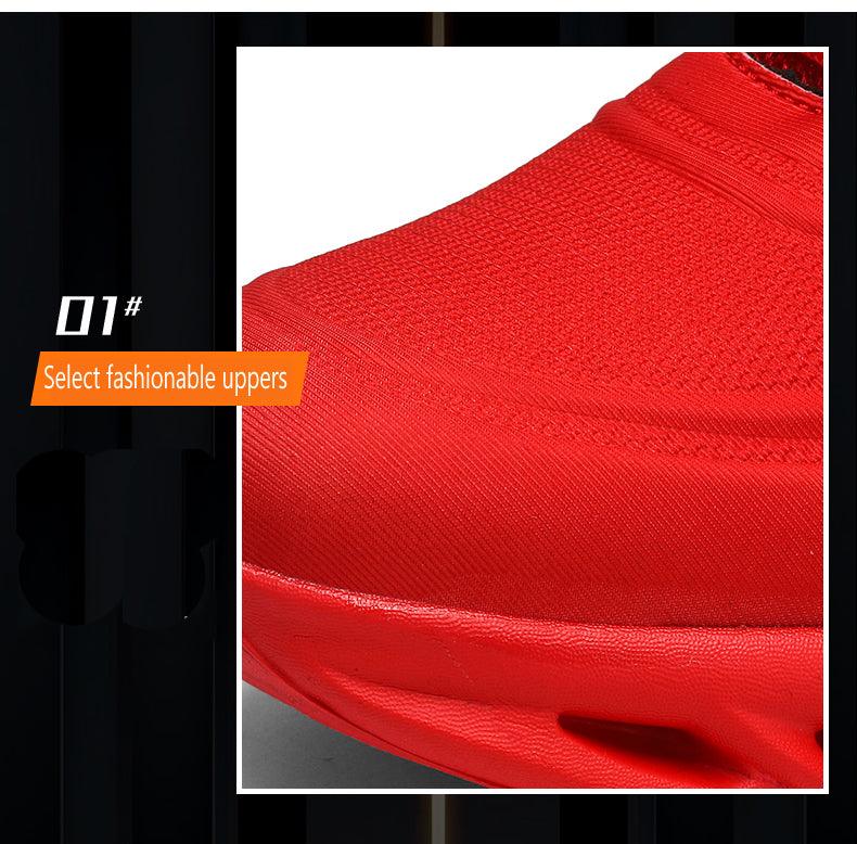 Baskets pour hommes imprimé flammes Chaussures de sport en toile tissée, confortables pour la course en extérieur, chaussures de sport décontractées, baskets de sport de haute qualité au design sportif