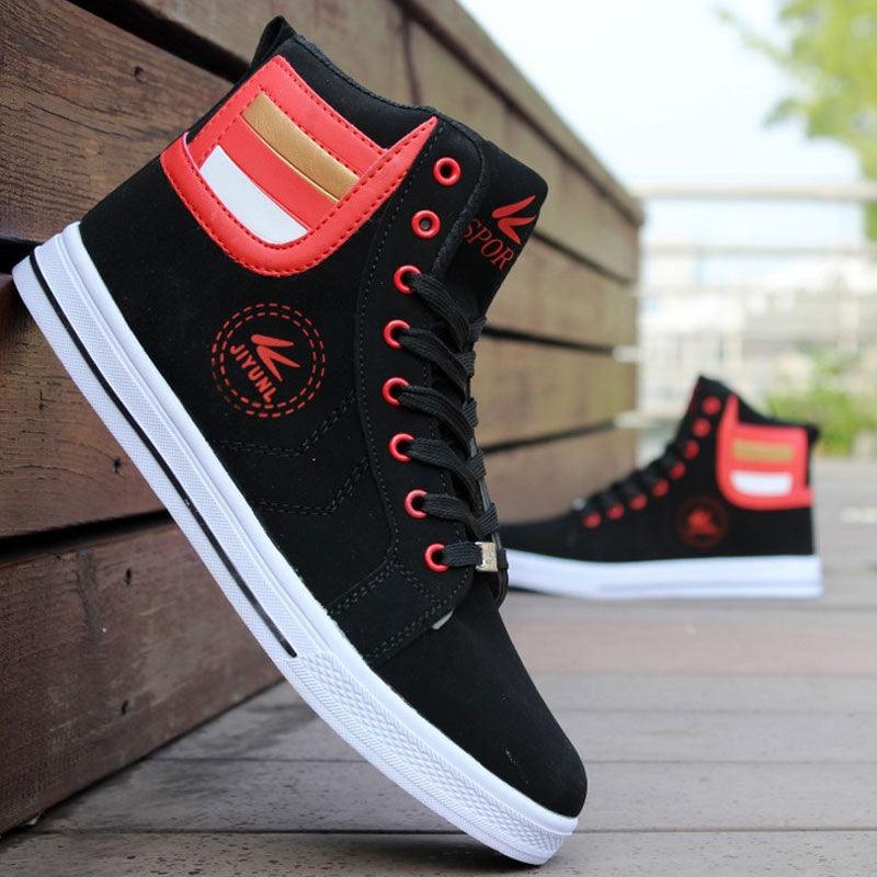 Baskets montantes pour hommes Chaussures de sport urbaines respirantes Style Hip Hop Tendance Baskets décontractées Baskets de marche confortables et respirantes pour hommes