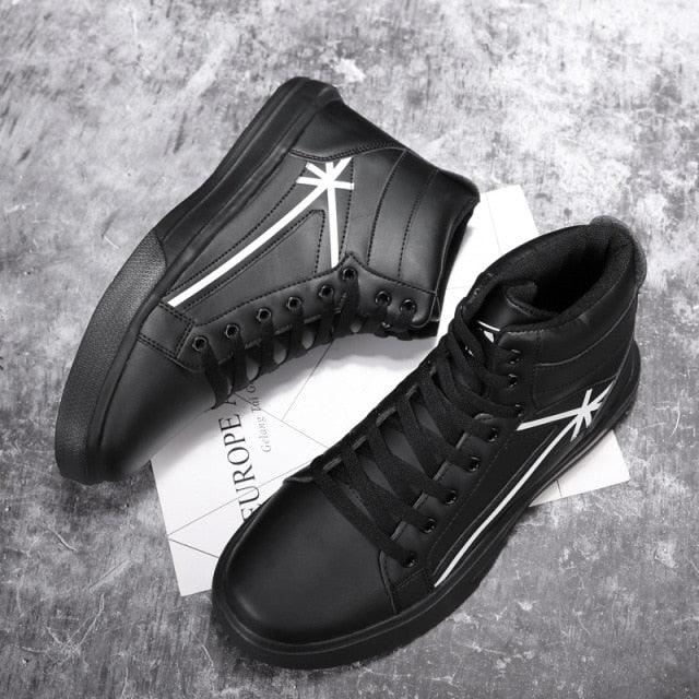 Baskets montantes pour hommes Chaussures de sport urbaines respirantes Style Hip Hop Tendance Baskets décontractées Baskets de marche confortables et respirantes pour hommes