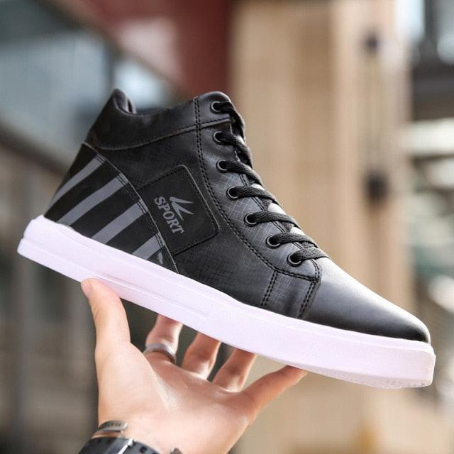 Baskets montantes pour hommes Chaussures de sport urbaines respirantes Style Hip Hop Tendance Baskets décontractées Baskets de marche confortables et respirantes pour hommes