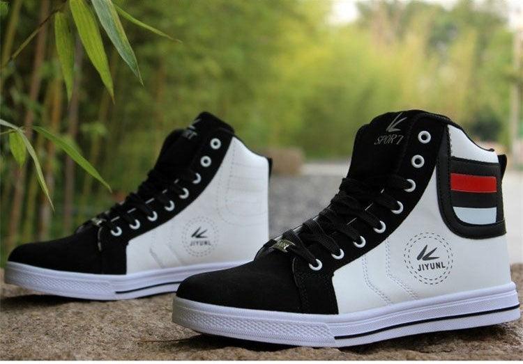 Baskets montantes pour hommes Chaussures de sport urbaines respirantes Style Hip Hop Tendance Baskets décontractées Baskets de marche confortables et respirantes pour hommes