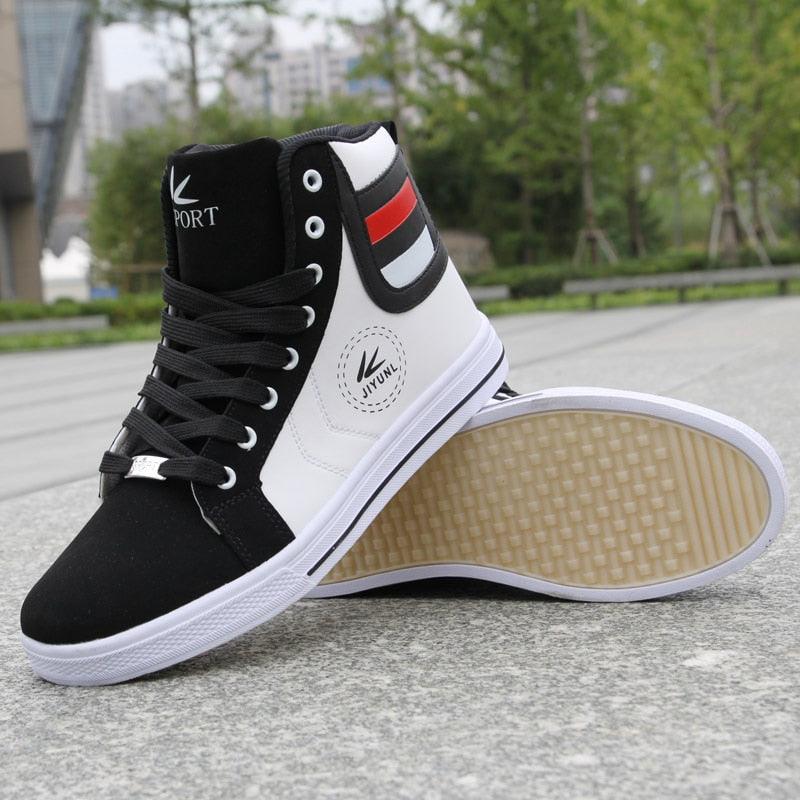 Baskets montantes pour hommes Chaussures de sport urbaines respirantes Style Hip Hop Tendance Baskets décontractées Baskets de marche confortables et respirantes pour hommes