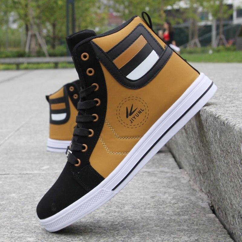 Baskets montantes pour hommes Chaussures de sport urbaines respirantes Style Hip Hop Tendance Baskets décontractées Baskets de marche confortables et respirantes pour hommes