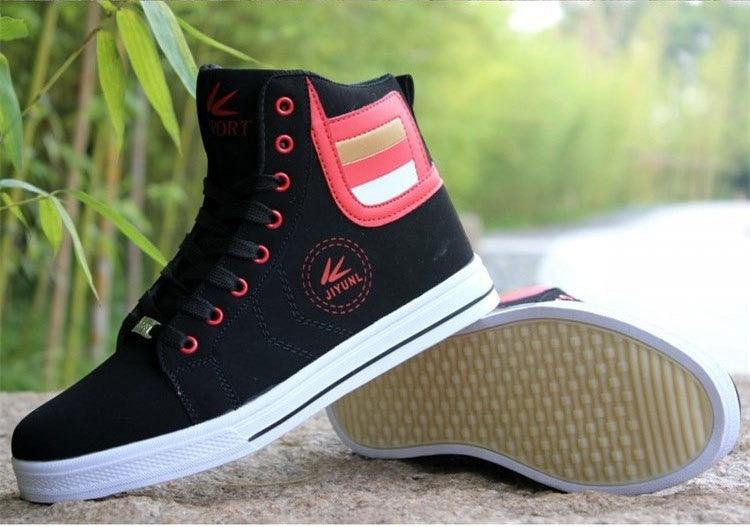 Baskets montantes pour hommes Chaussures de sport urbaines respirantes Style Hip Hop Tendance Baskets décontractées Baskets de marche confortables et respirantes pour hommes