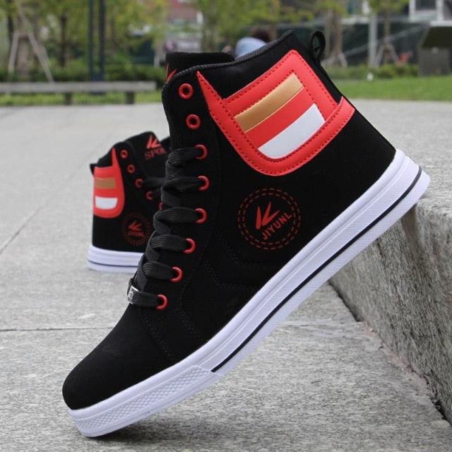 Baskets montantes pour hommes Chaussures de sport urbaines respirantes Style Hip Hop Tendance Baskets décontractées Baskets de marche confortables et respirantes pour hommes