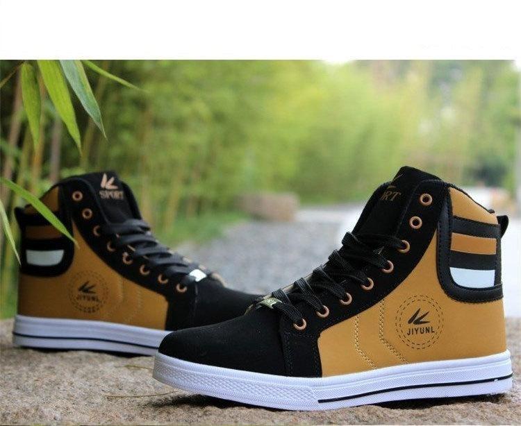Baskets montantes pour hommes Chaussures de sport urbaines respirantes Style Hip Hop Tendance Baskets décontractées Baskets de marche confortables et respirantes pour hommes