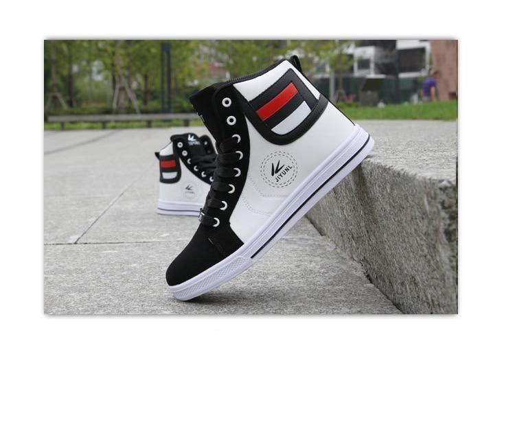 Baskets montantes pour hommes Chaussures de sport urbaines respirantes Style Hip Hop Tendance Baskets décontractées Baskets de marche confortables et respirantes pour hommes