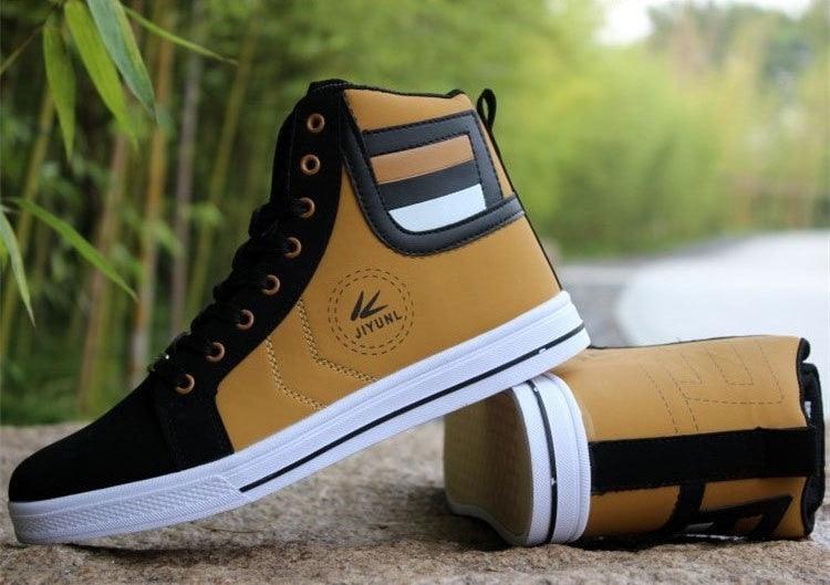 Baskets montantes pour hommes Chaussures de sport urbaines respirantes Style Hip Hop Tendance Baskets décontractées Baskets de marche confortables et respirantes pour hommes